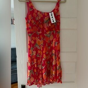 RIXO Ronan Dress in Fontainhas Floral Coral XS